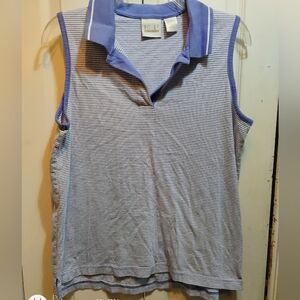 EP Pro Blue and White Striped Tank Top